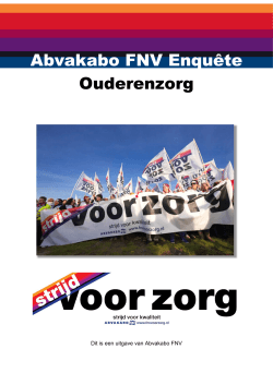 29112014 Abvakabo FNV Ouderenzorg Enquete
