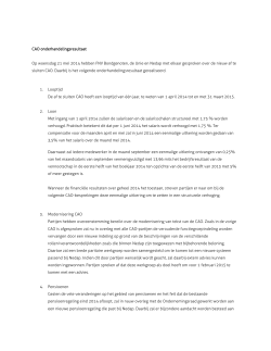 Onderhandelingsresultaat CAO NEDAP 2014-2015