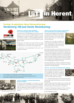 Herdenking 100 jaar Eerste Wereldoorlog