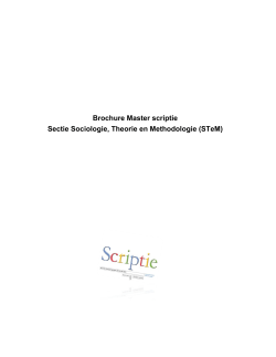 Brochure Master scriptie Sectie Sociologie, Theorie