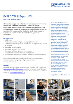 Als Route Development Manager houdt u zich