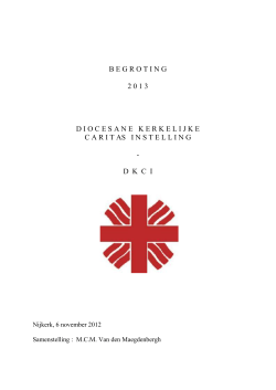 Begroting 2013 - DKCI Utrecht