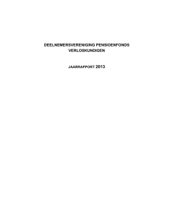 Jaarverslag DPV 2013 - Pensioenfonds voor Verloskundigen