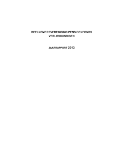 Jaarverslag DPV 2013 - Pensioenfonds voor Verloskundigen
