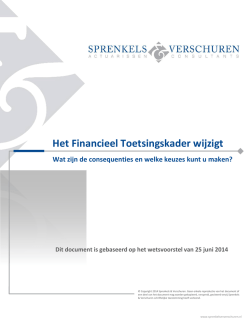 Het Financieel Toetsingskader wijzigt