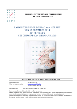 BIPT_Werkplan 2015_NLFR