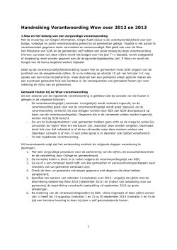 Handreiking Verantwoording Wsw over 2012 en 2013
