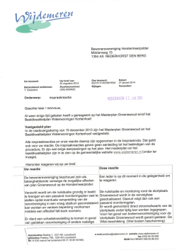 Inspraakreactie gemeente Wijdemeren