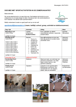 DOE MEE MET SPORTACTIVITEITEN IN DE ZOMERVAKANTIE