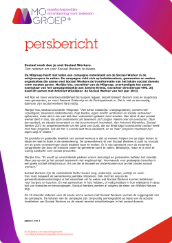 PDF Persbericht - Sociaal Werk doe je met Sociaal Werkers!