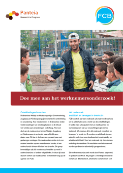Doe mee aan het werknemersonderzoek!