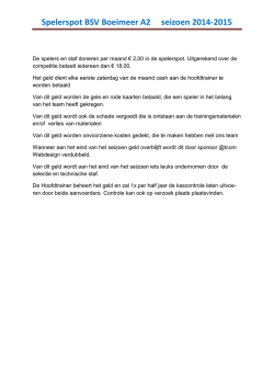 Spelerspot BSV Boeimeer A2 seizoen 2014-2015