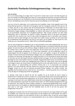 Ouderinfo feb 2014 I. - Thorbecke Scholengemeenschap Zwolle