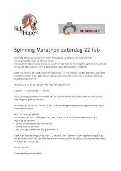 Spinning Marathon zaterdag 22 feb