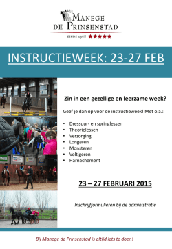 INSTRUCTIEWEEK: 23-27 FEB