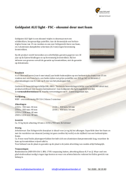 Goldpaint ALU light - FSC - okoum&eacute; deur met foam