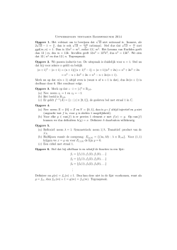 Uitwerkingen tentamen Basiswiskunde 2014 Opgave 1. Het