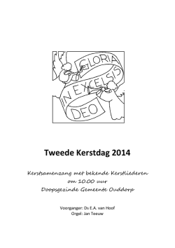 Tweede Kerstdag 2014 - Doopsgezinde Gemeente Ouddorp