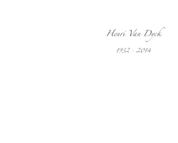 Overlijden Henri Van Dyck