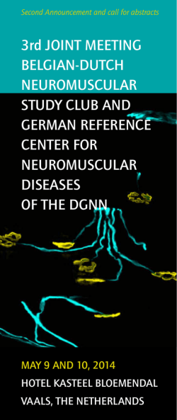 3rd Joint Meeting Belgian-Dutch neuroMuscular stuDy cluB anD
