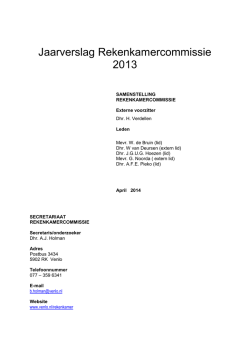 jaarverslag rekenkamercommissie 2013