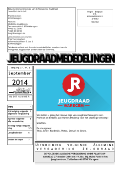 Verslag Jeugdraad september 2014