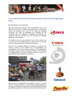 4e en laatste Nieuwsbrief Jan Janssen Classic/Hel van Ede