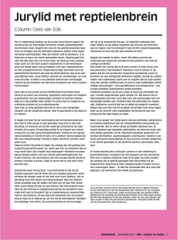 Cees van Ede – Jurylid met reptielenbrein. Column – 7