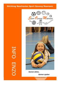 INFO ENZ O - Sport Opvang Maarssen