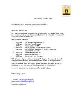 Hilversum, 27 oktober 2014 Aan de leerlingen en ouders/verzorgers