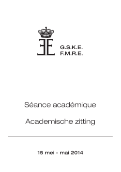 Séance académique Academische zitting