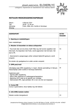 jenaplanschool elckerlyc notulen medezeggenschapsraad