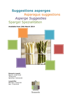 Suggestions asperges Asparagus suggestions
