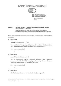 EEAS-348&ndash;DIVA3&ndash;SER&ndash;FWC (EIPSOS): Questions of participants