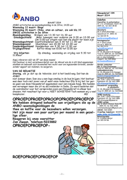 Nieuwsbrief 194 maart 2014