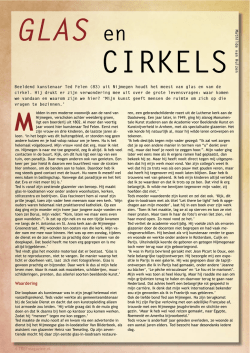 Glas en cirkels Beeldend kunstenaar Ted drukt