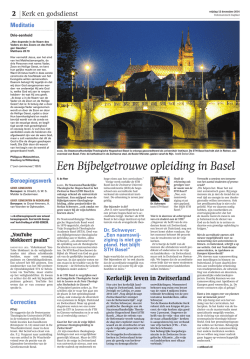 Een Bijbelgetrouwe opleiding in Basel