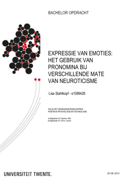 het gebruik van pronomina bij verschillende mate van neuroticisme