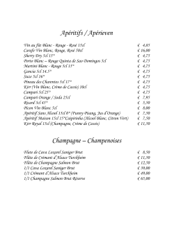 Apéritifs / Apérieven Champagne – Champenoises