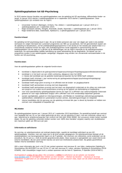 In 2013 starten binnen Karakter zes opleidingsplaatsen voor de