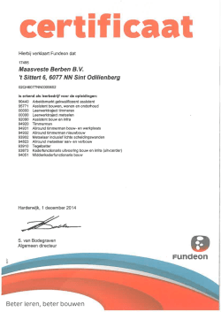 Certificaat Fundeon erkend leerbedrijf