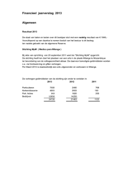 Jaarverslag financi&euml;n 2013