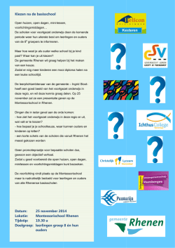 Infoavond schoolkeuze groep 8