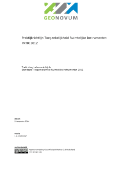 Praktijkrichtlijn Toegankelijkheid Ruimtelijke Instrumenten PRTRI2012