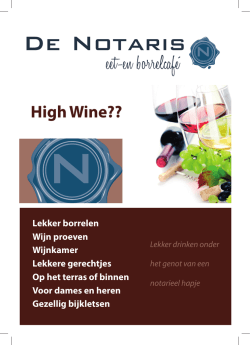 High Wine?? - Eet- en borrelcafé de Notaris