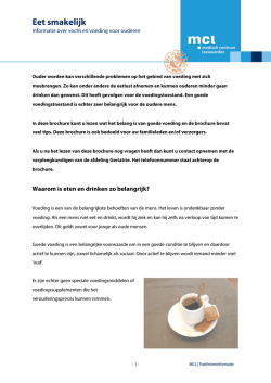 Eet smakelijk! Informatie over vocht en voeding voor
