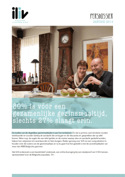 80% is v&oacute;&oacute;r een gezamenlijke gezinsmaaltijd, slechts 27