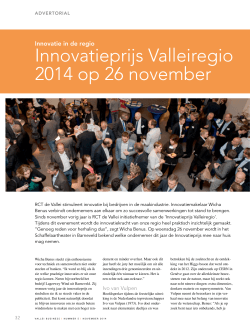 Innovatieprijs Valleiregio 2014 op 26 november
