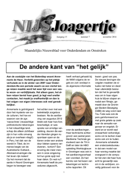 Het Nijsjoagertje van november 2014