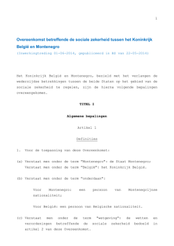 Verdrag tussen België en Montenegro betreffende de sociale